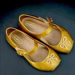 Gold Mini Melissa Ballet Flats